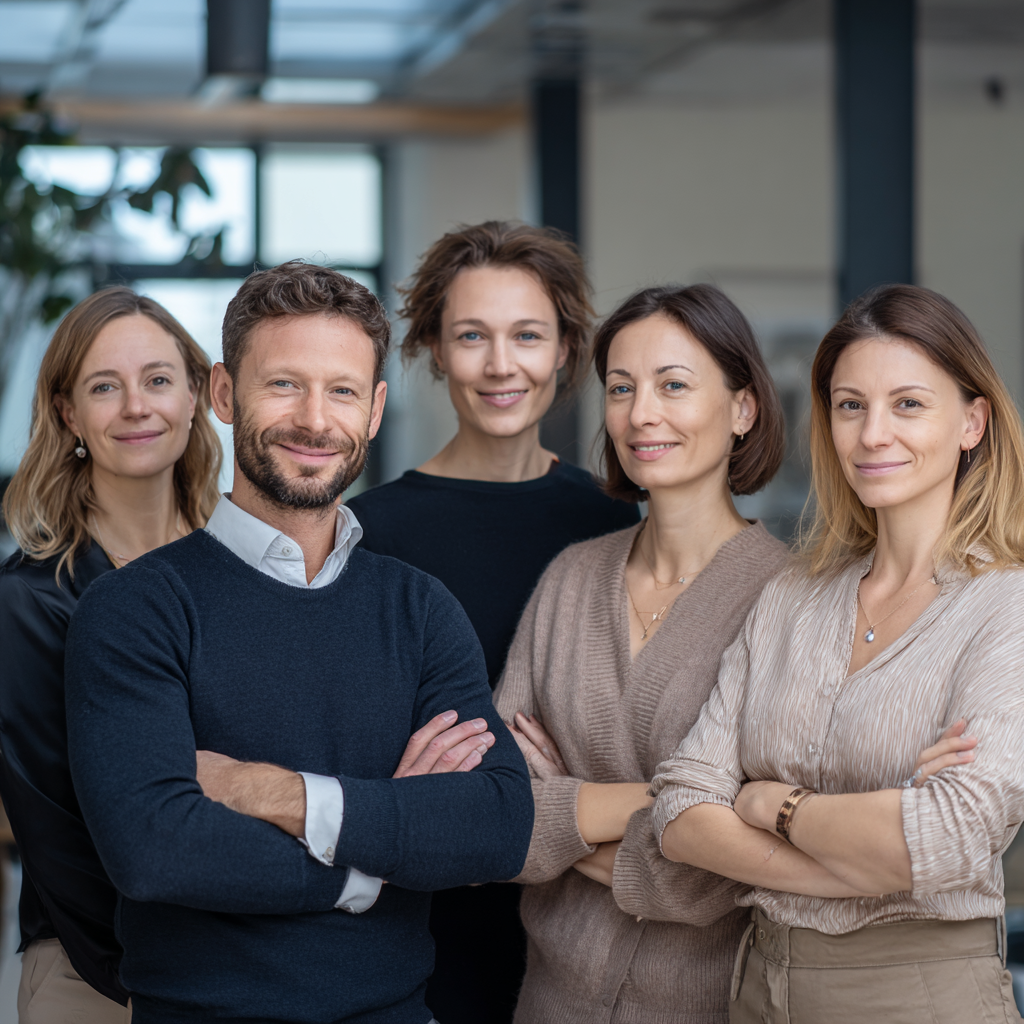 Mosolygós középkorú európai nő egészséges salátát eszik a modern konyhában, természetes fényben